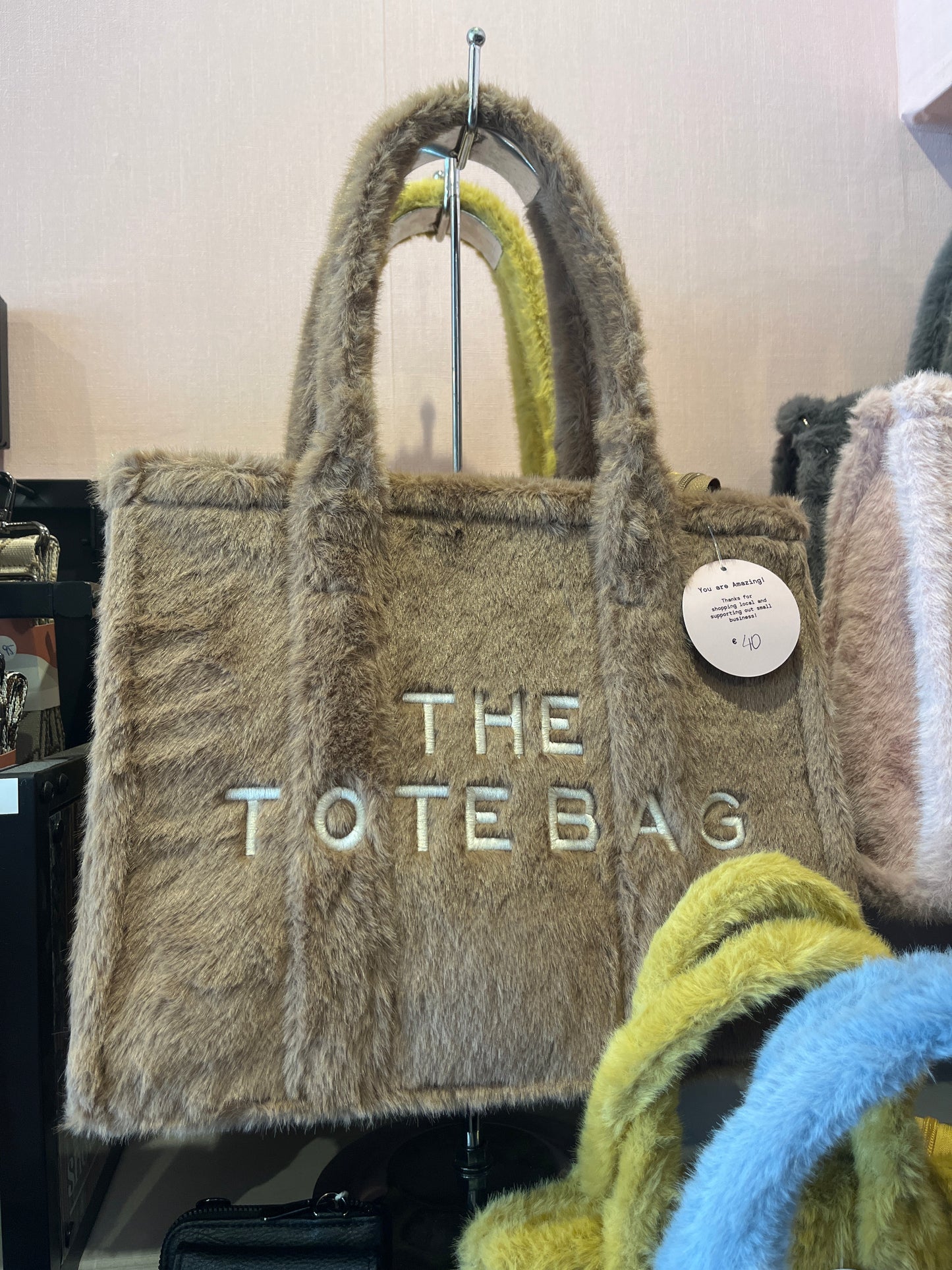 Large fluffy totebag
