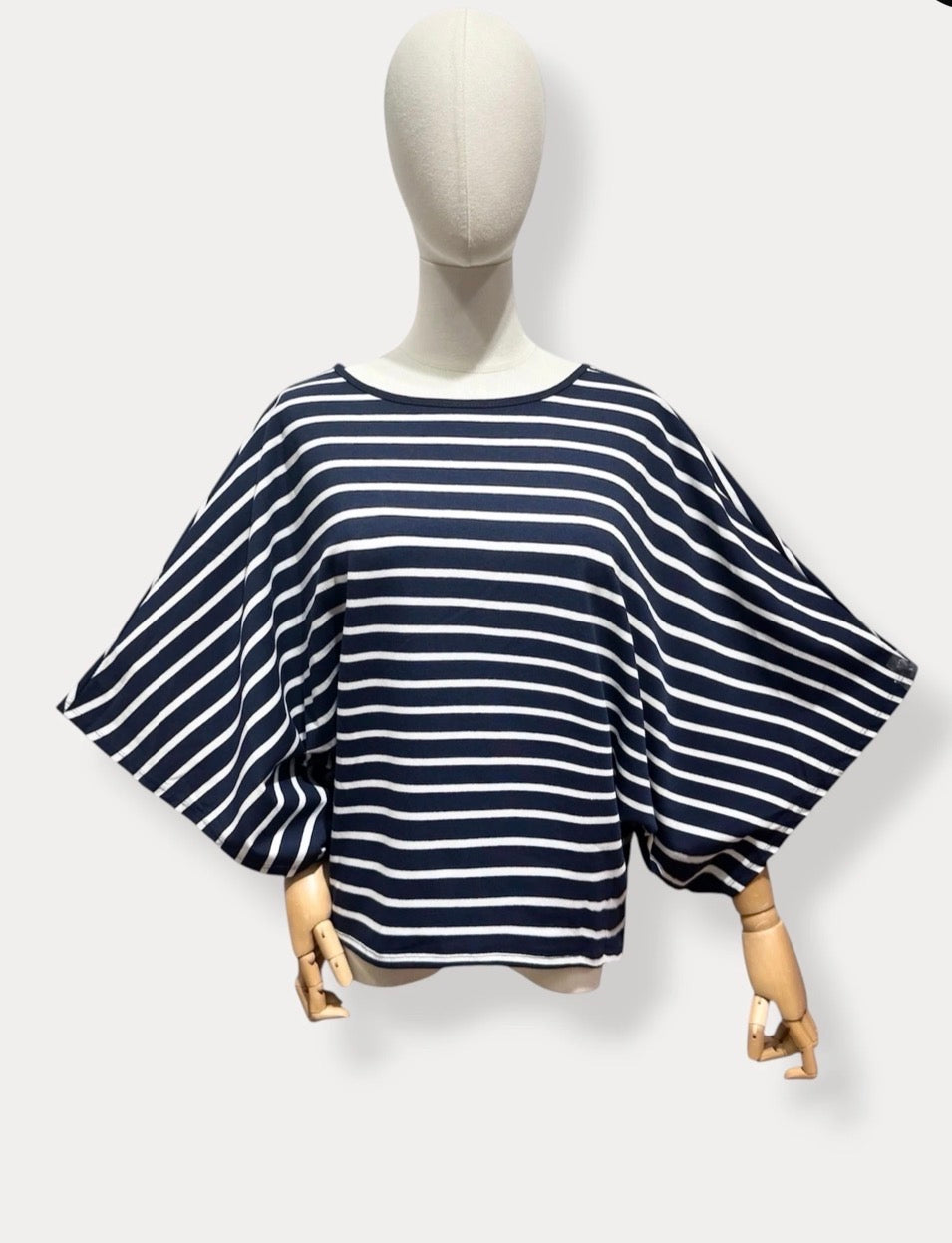 L'essentiel 3/4 Sleeve Flared Top with Deep Backless Sailor Style