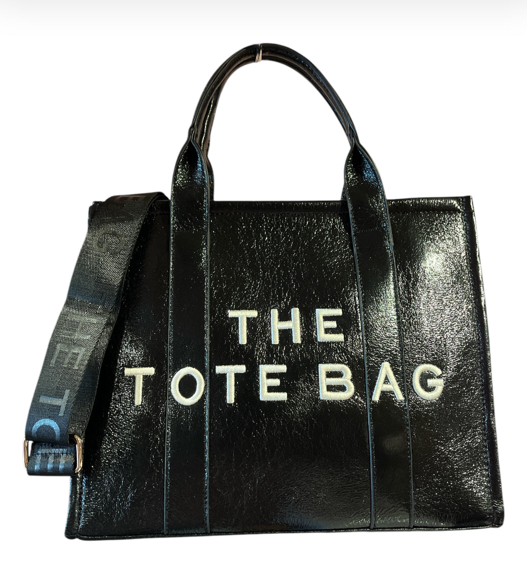 The Tote Bag - Metalic black large