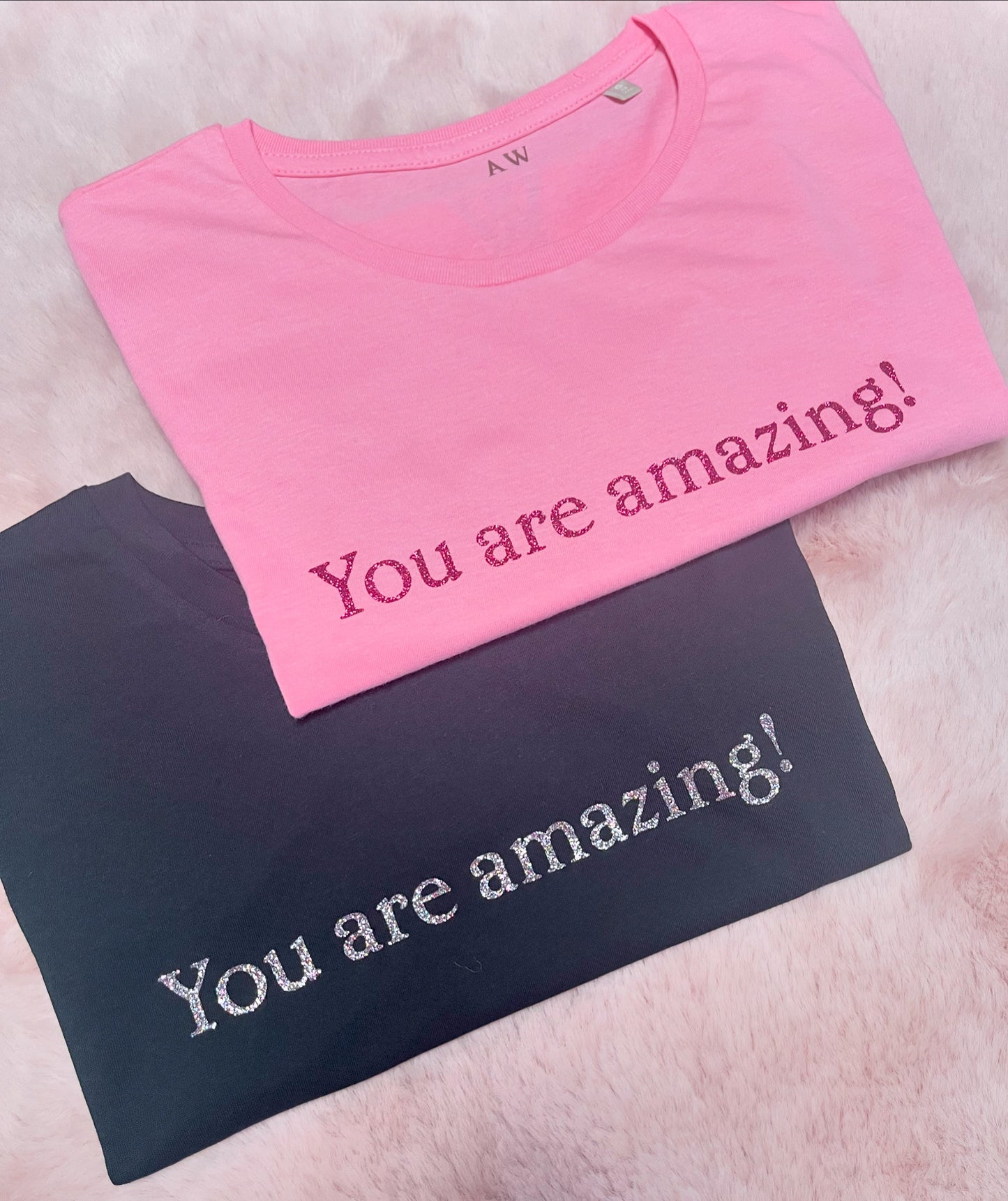 Amazing shirt Roll sleeve glitter confetti black