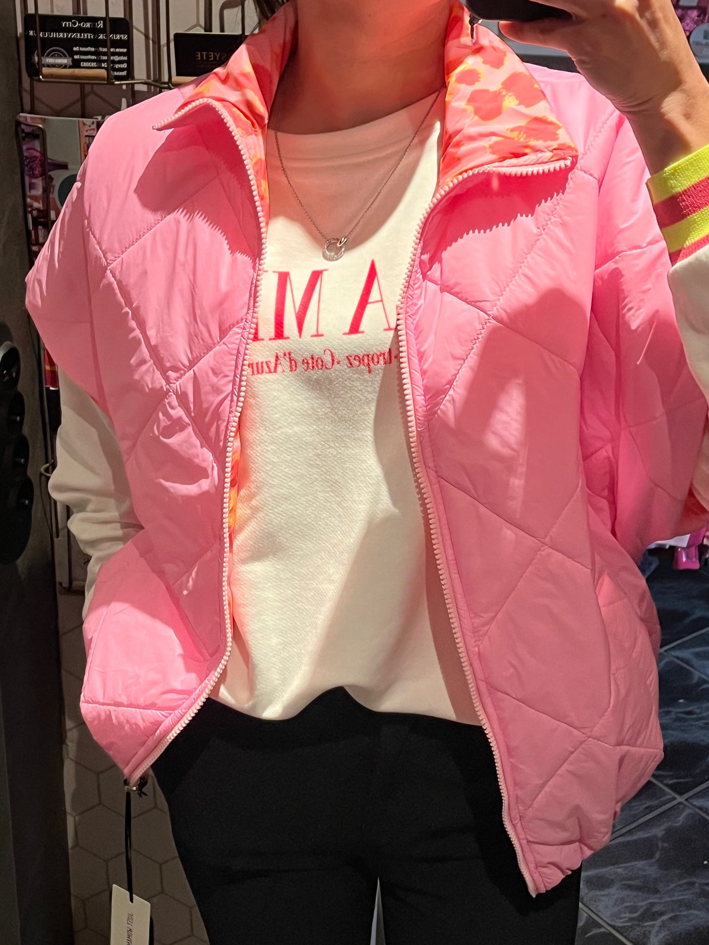 Bodywarmer met fluo rits by Matteo omkeerbaar