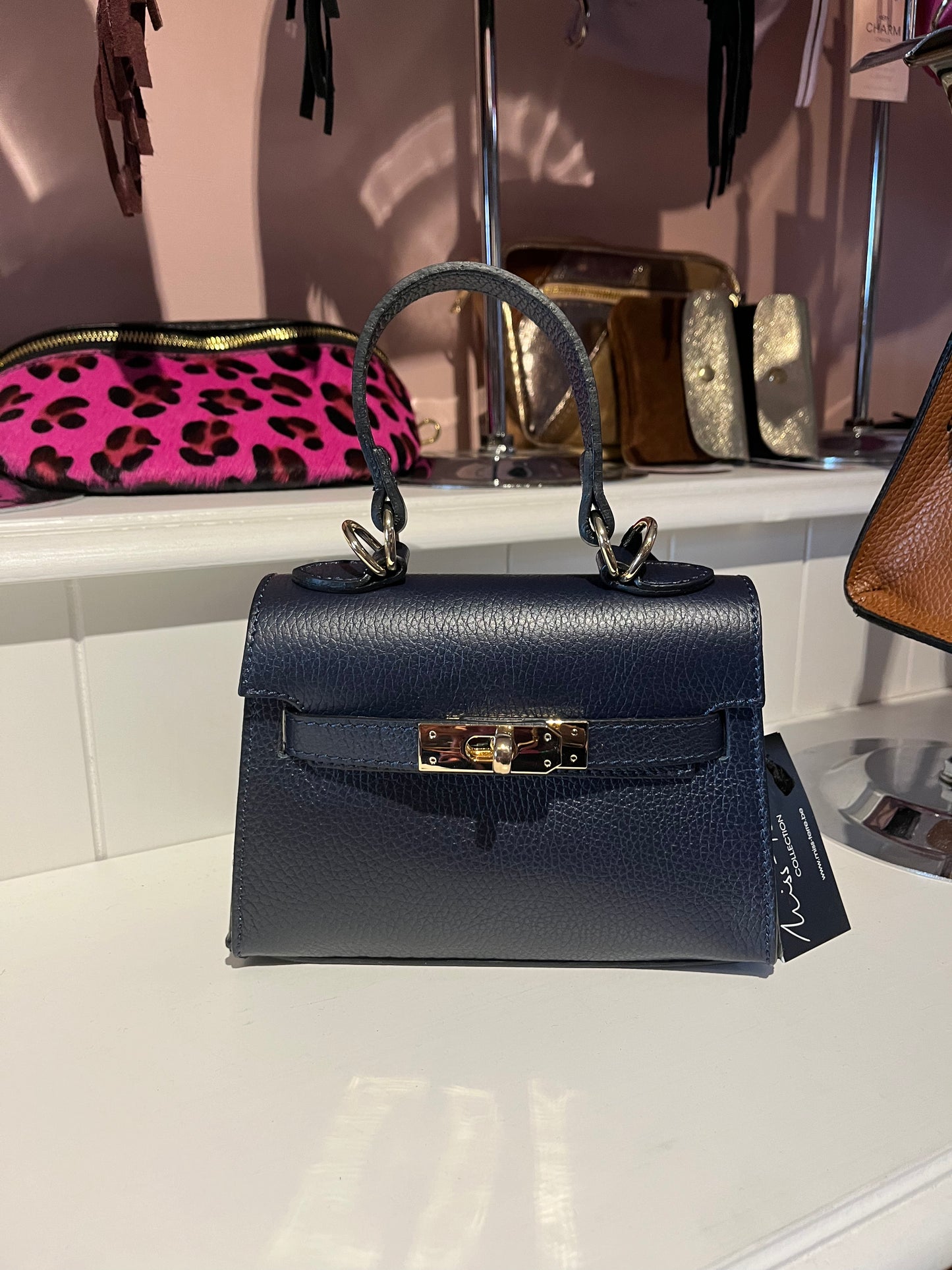 zwart lederen minibag Miss- terre