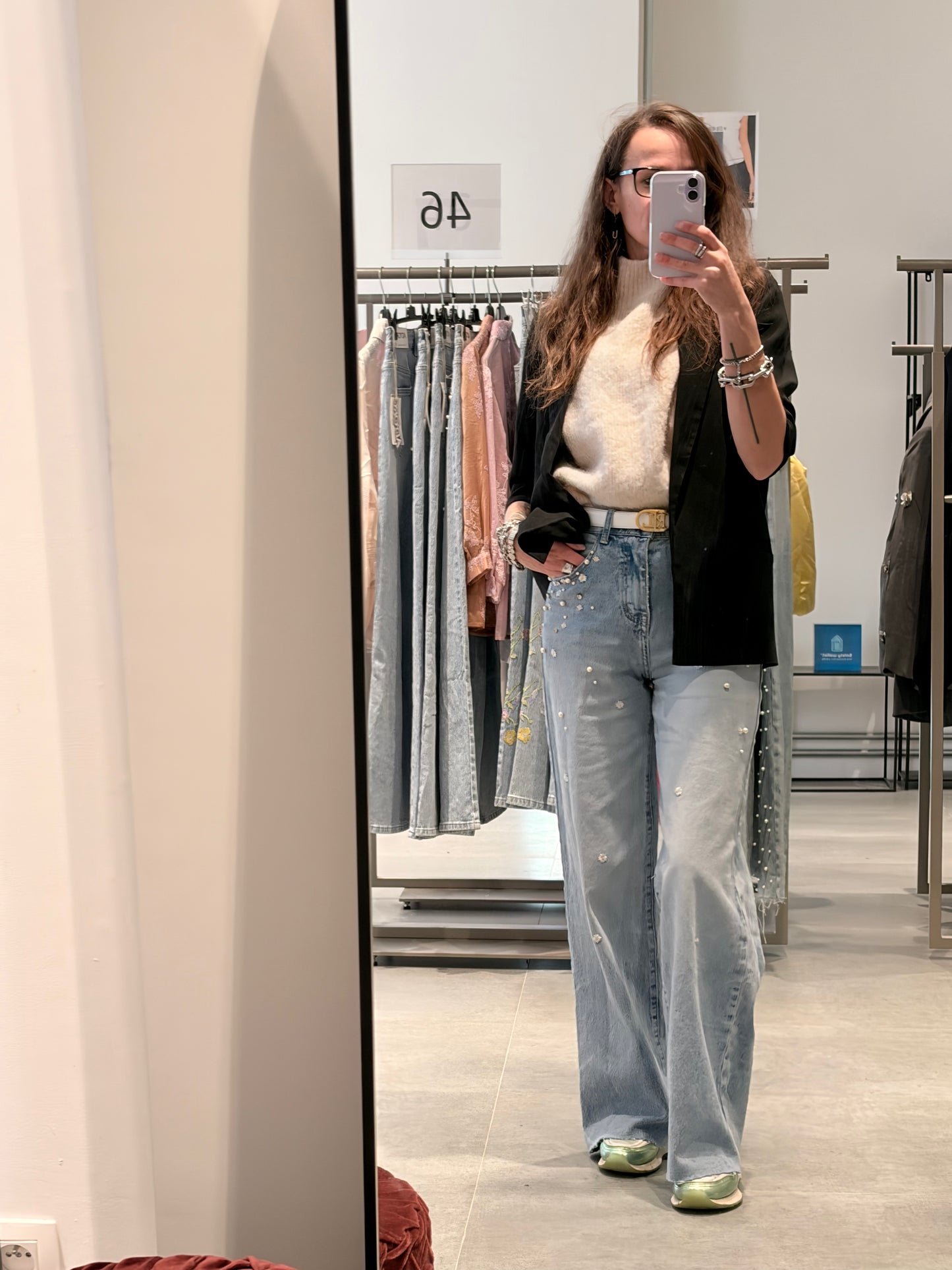 Ad'oro Jeans met Pareldetails