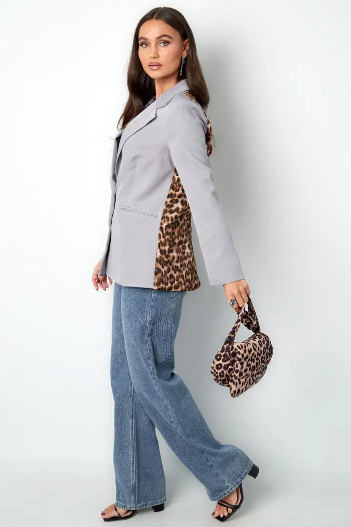 Gimme Blazer panther print back print - Grey