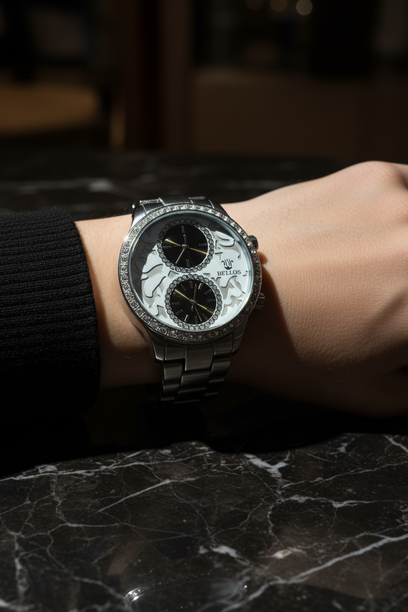 Dramatische close-up Bellos horloge