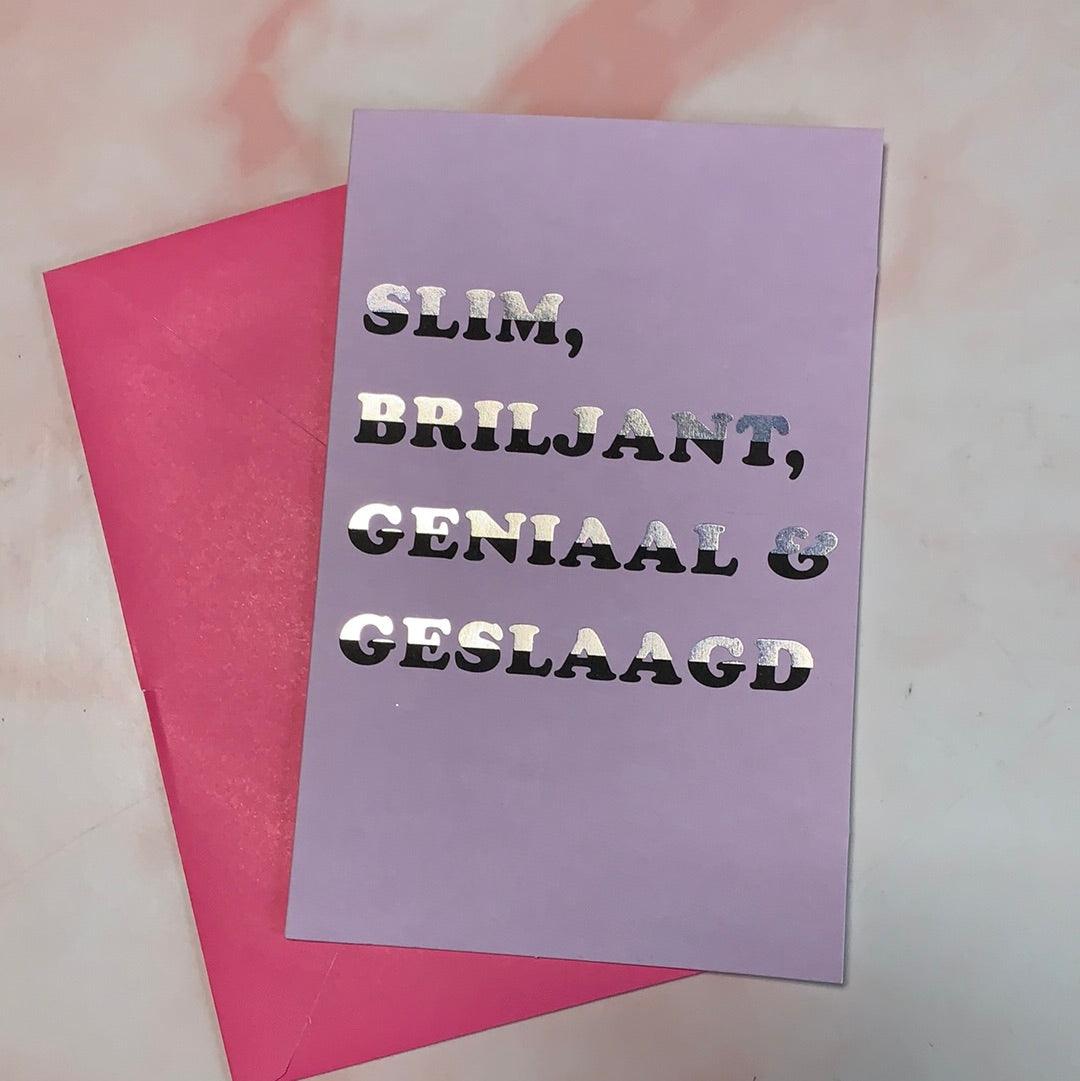 Wenskaart Hallmark Slim, briljant, geniaal & geslaagd ! - Amazing wardrobe
