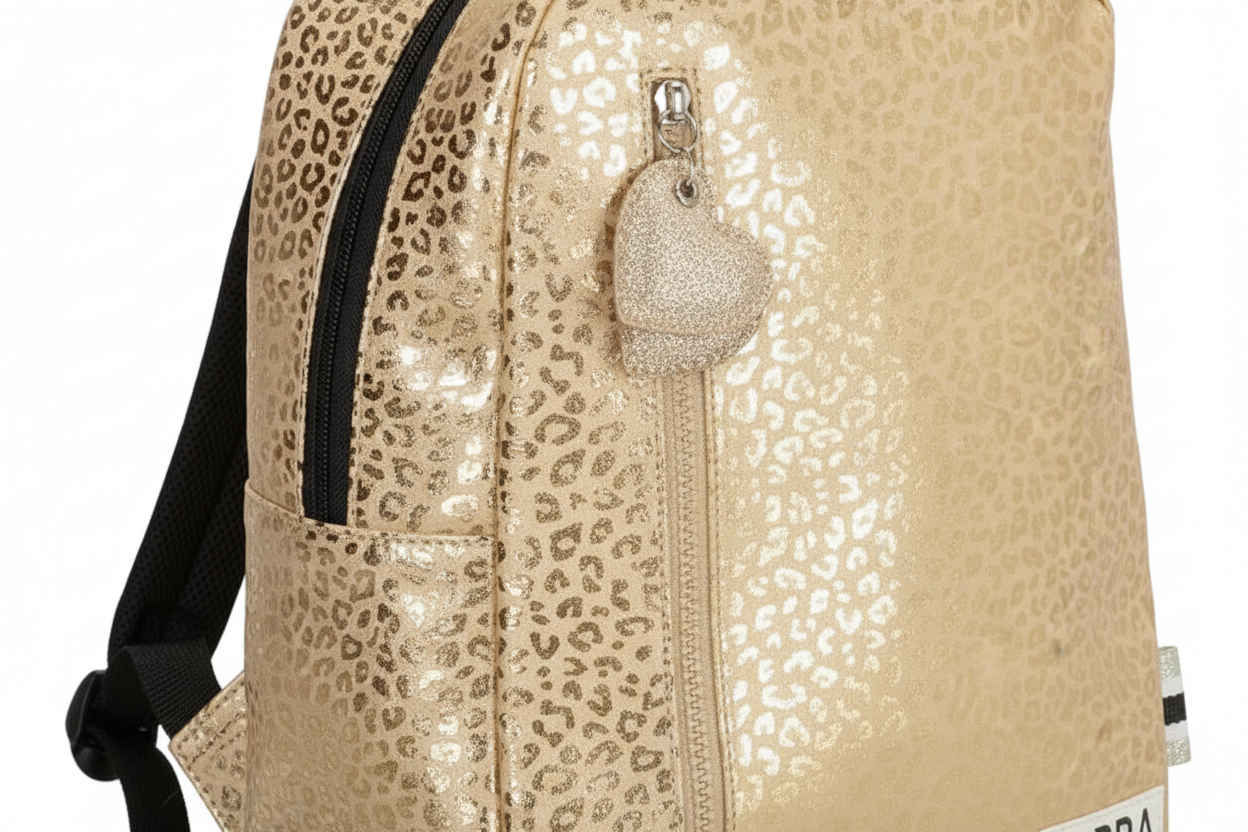 Close-up detail Zebra Trends rugzak goud print
