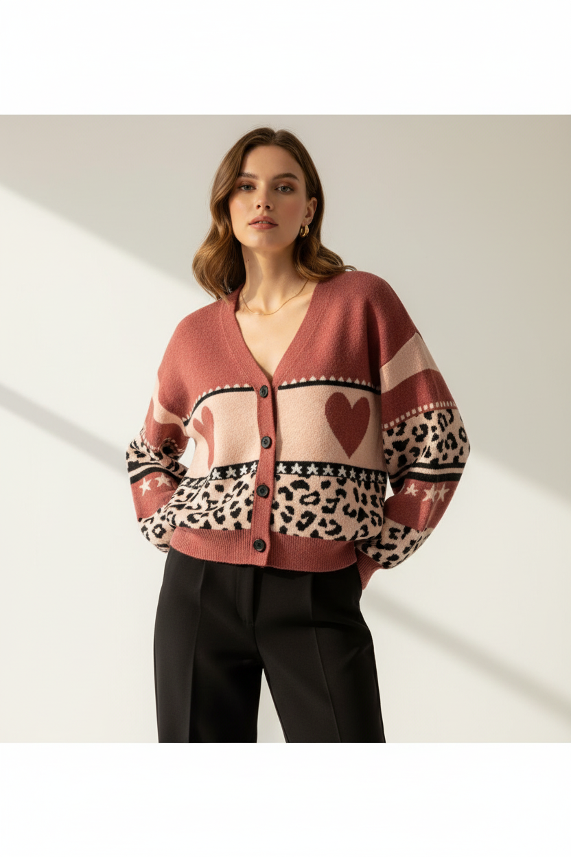 Model draagt Love Gimme vest met mouwen - elegante look