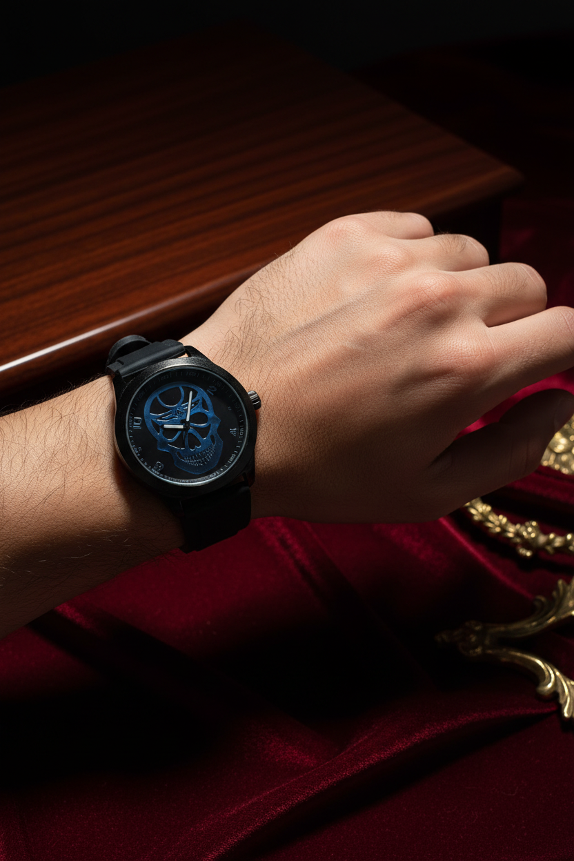 Skull Horloge - Zwart