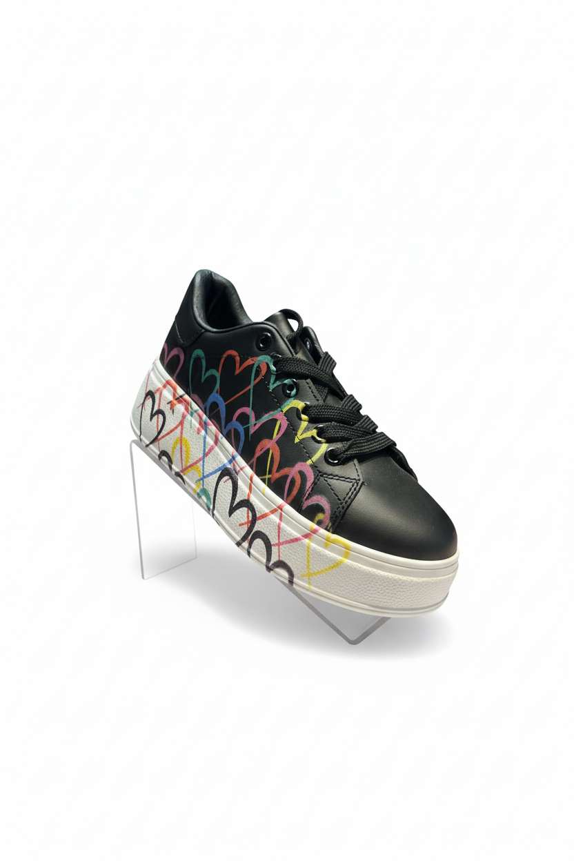 Hoge sneakers Love zwart met witte zool