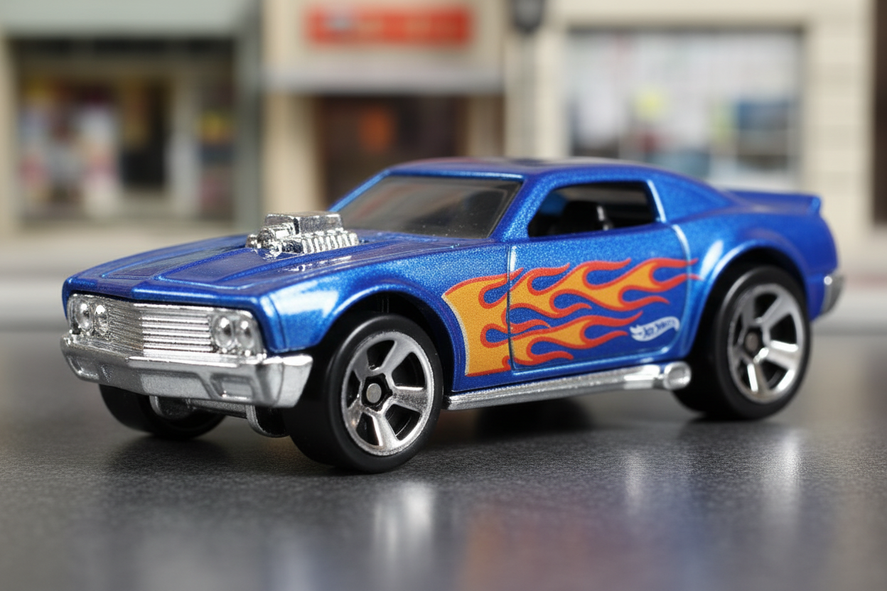 Close-up detail Hot Wheels die-cast auto