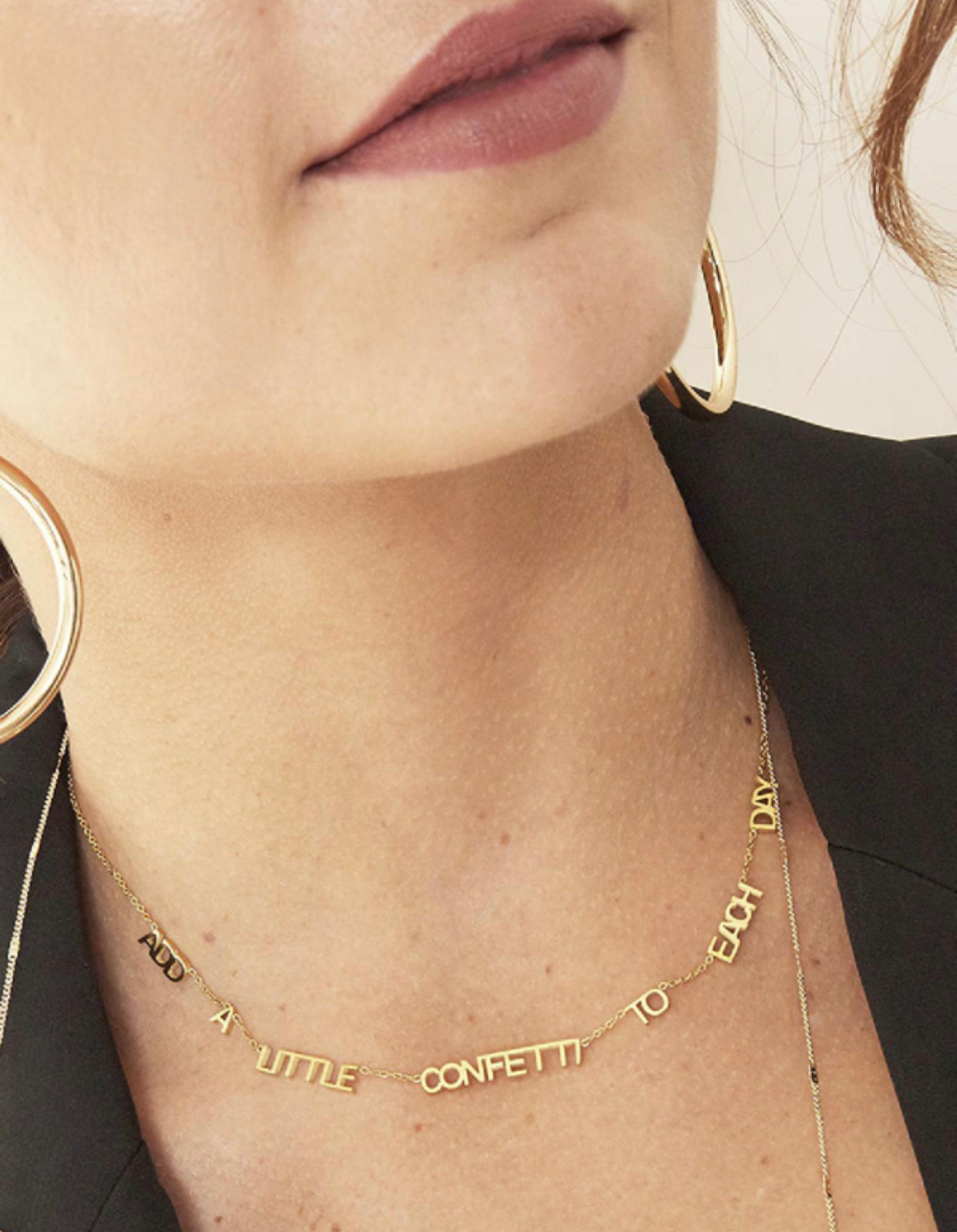 Ketting Add A Little Confetti To Each Day Zilver Stainless Steel