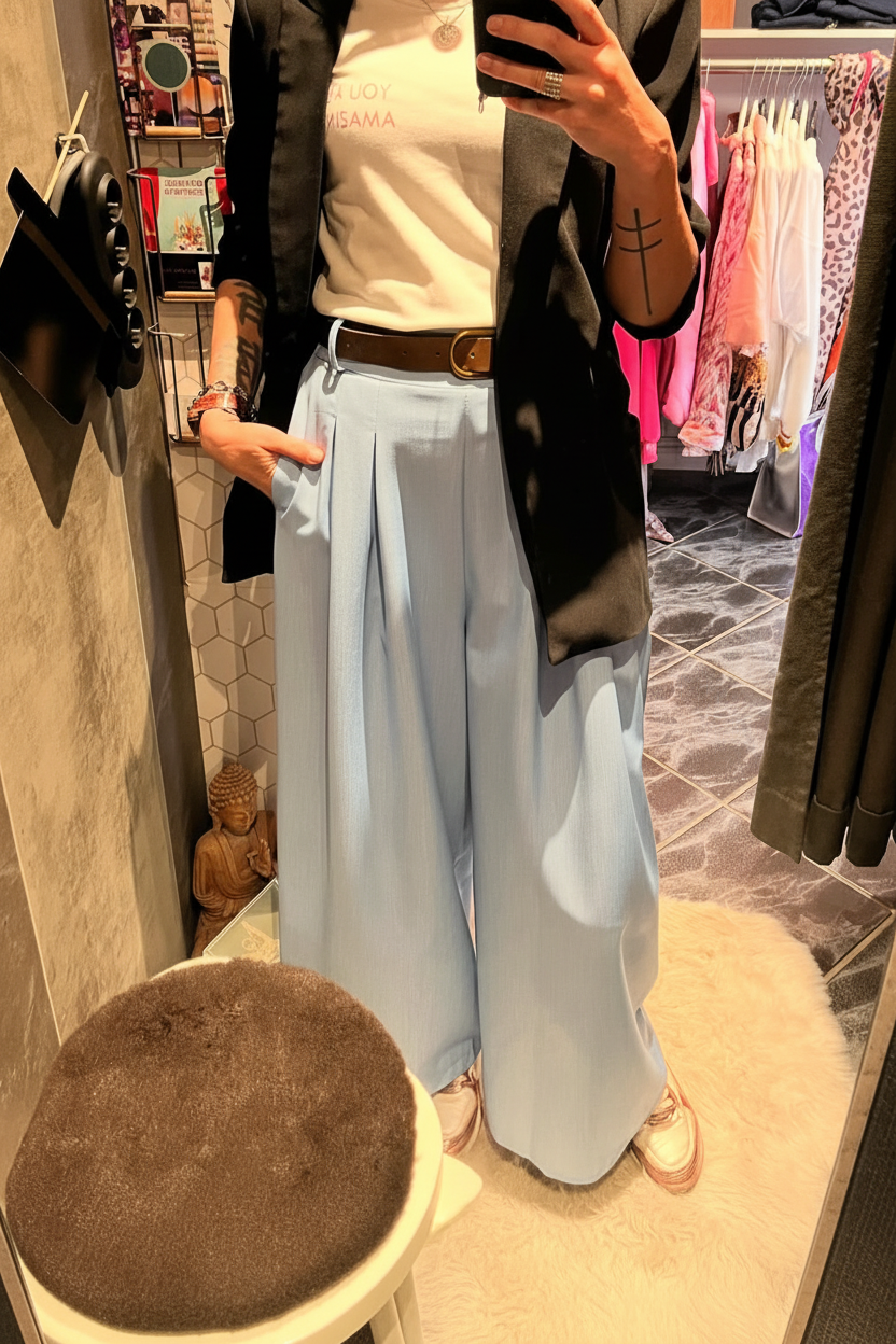 Wijde geklede broek Just Woman