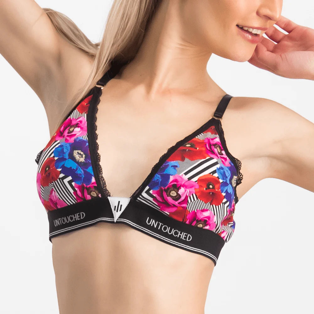 Sock My feet - Trendy Flowers bralette met kantmet bijpassende sokken GRATIS