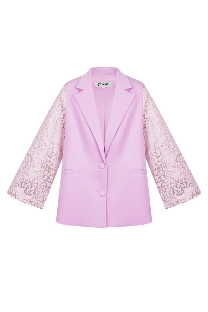 Blazer with panther sleeves - Pink