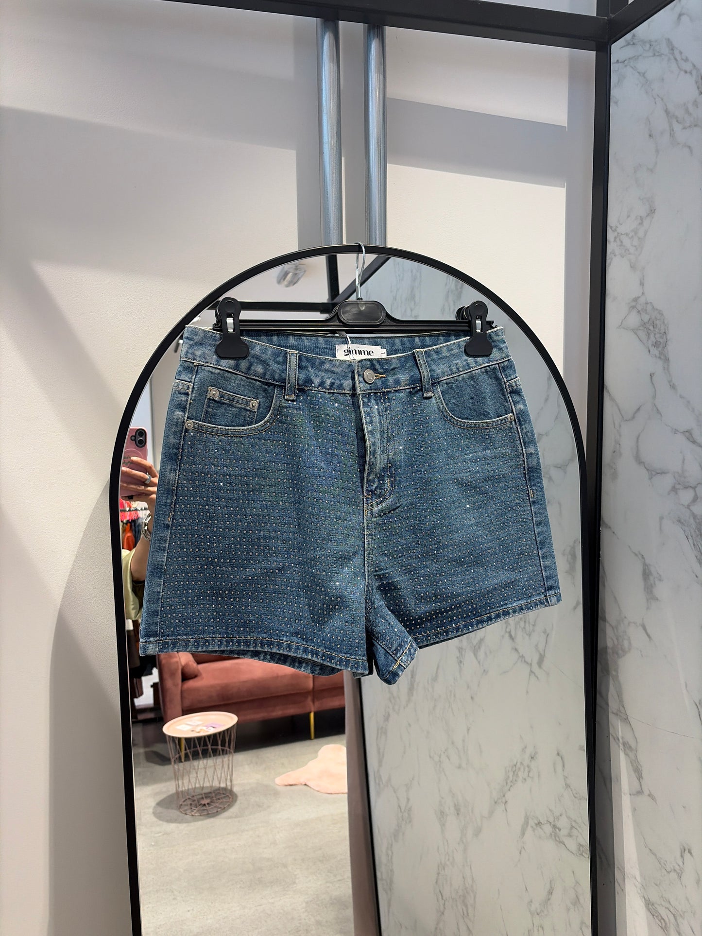 short Gimme Jeans glitter
