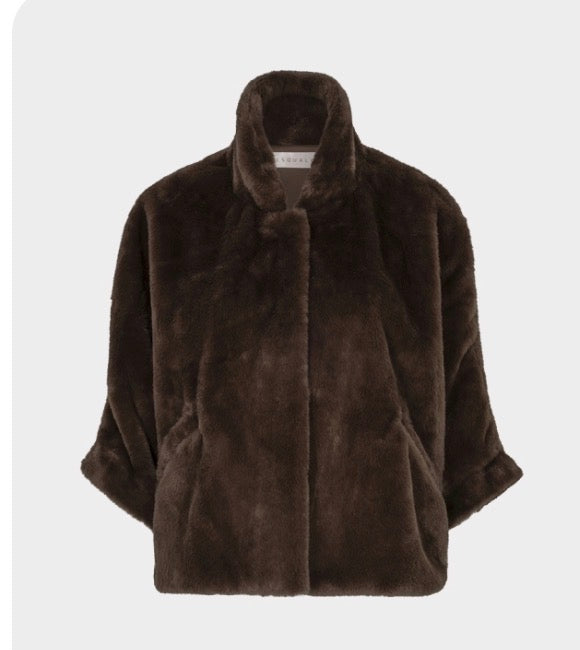 Esqualo coat poncho faux fur