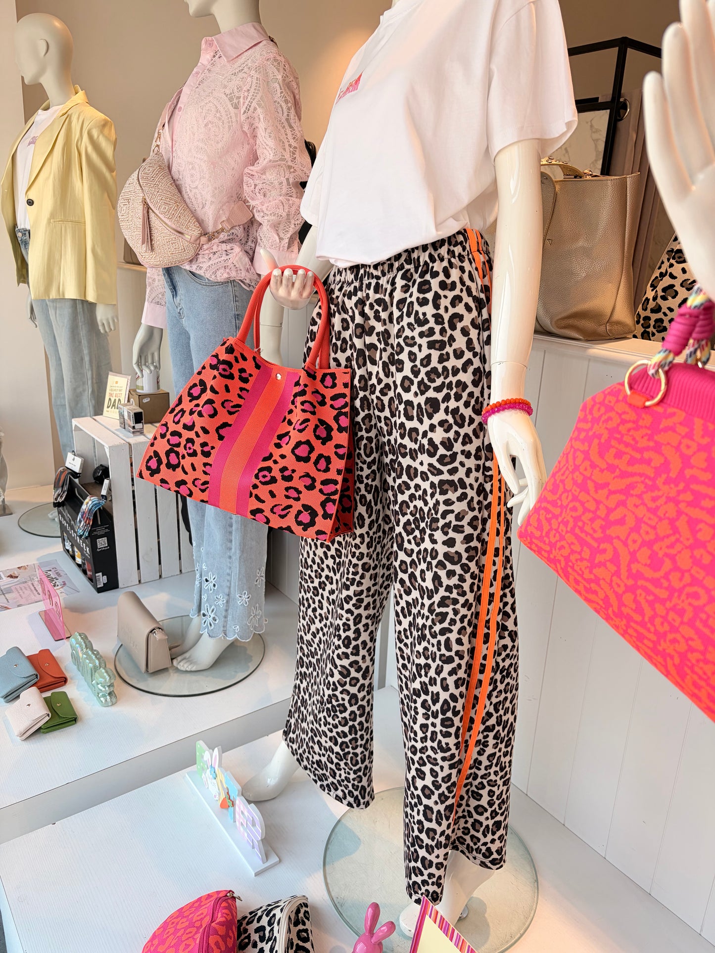 Trendy panther tas met riem