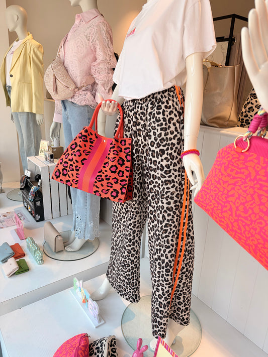 Trendy panther tas met riem
