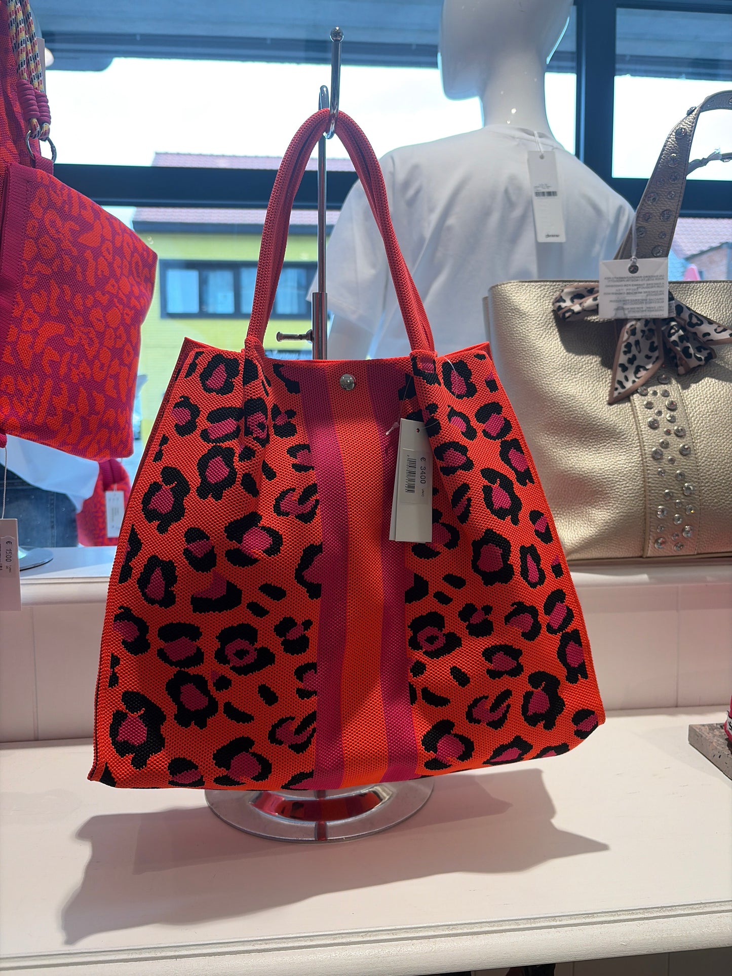 Trendy panther tas met riem
