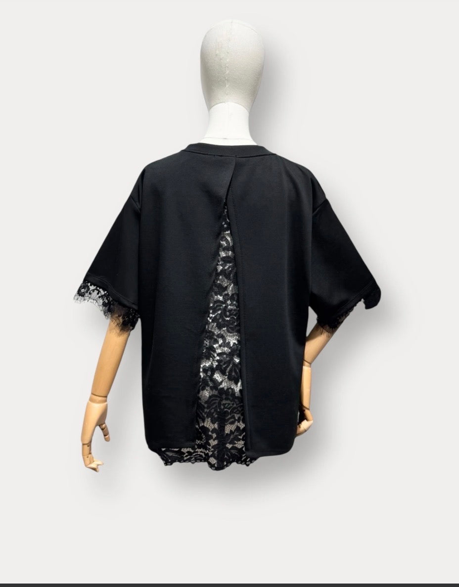 L'Essentiel Blouse – Zwart met Kant