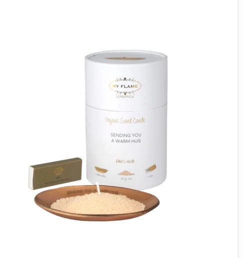 My flame organic sand candle you are sand-tactic