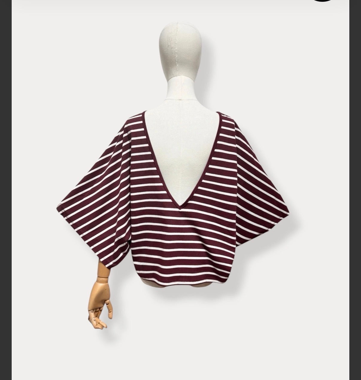 L'essentiel 3/4 Sleeve Flared Top with Deep Backless Sailor Style PRE-SALE NEW COLLECTION