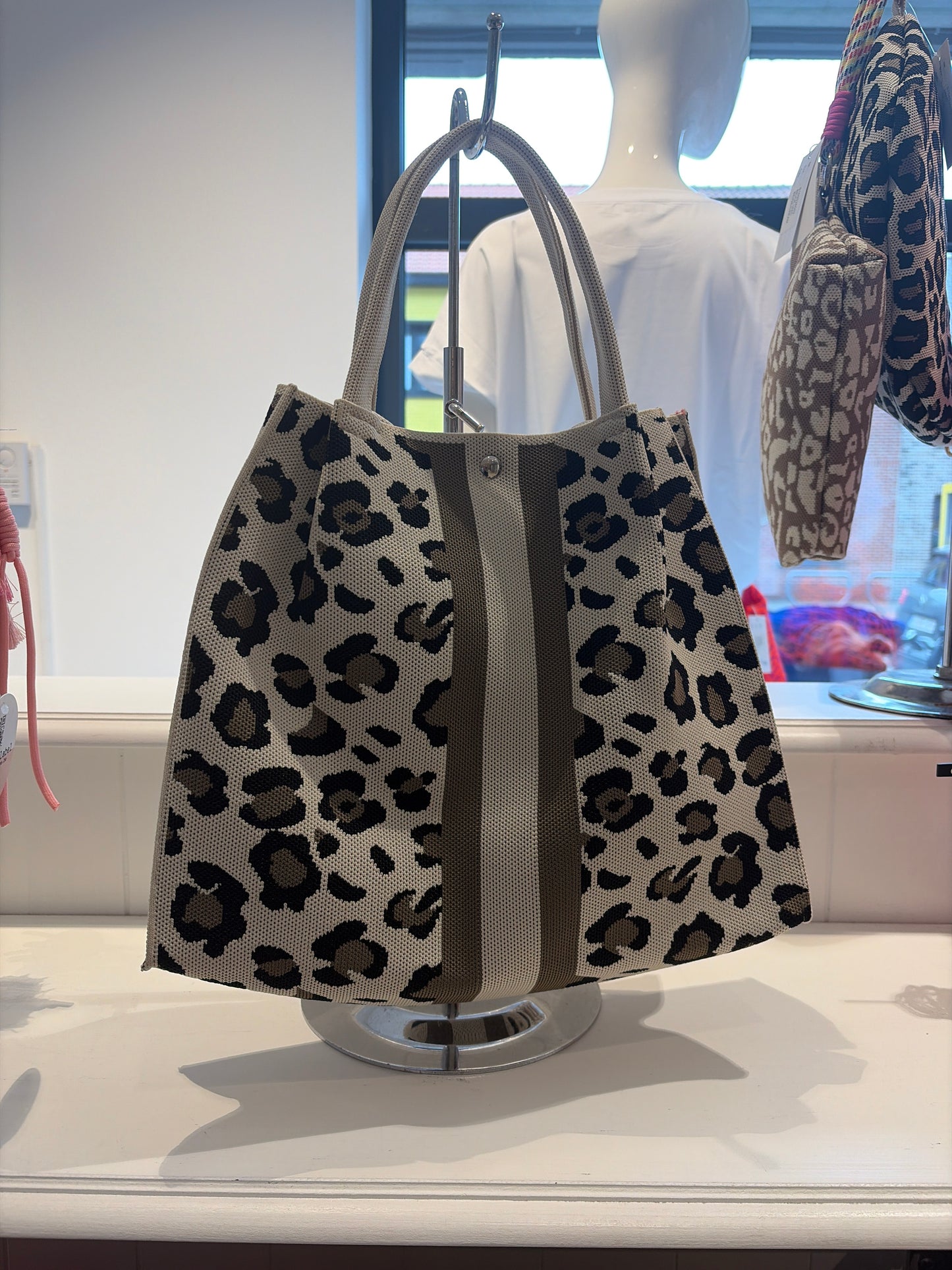 Trendy panther tas met riem