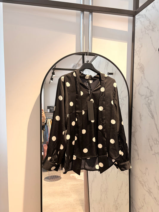 Blouse met kant Elli White polka dots