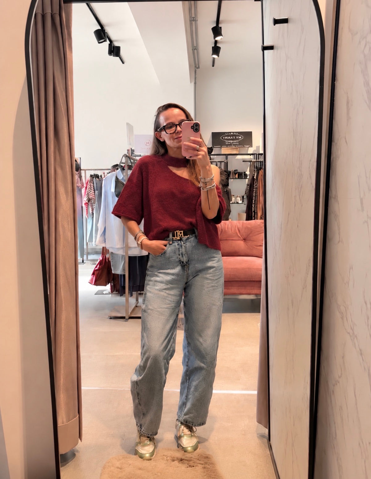 L'Épaule Nue L'essentiel Asymmetrical 3/4-sleeve sweater