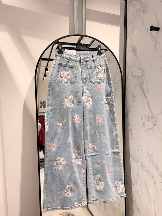Jeans flower wide