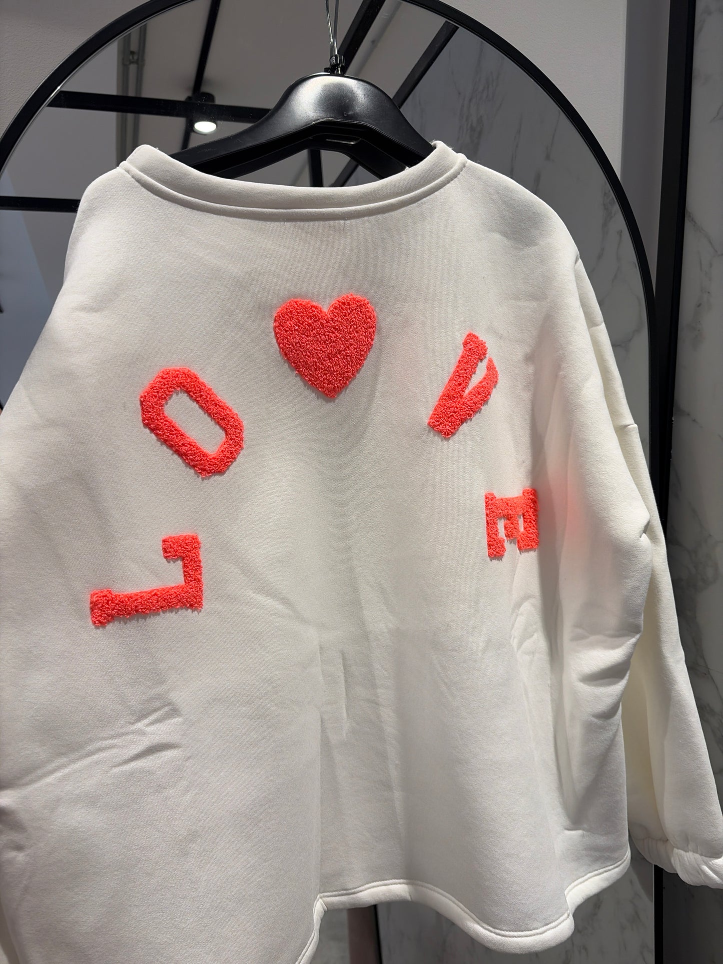LO❤️VE Oversized Sweatshirt - Premium Grijs met Roze Logo
