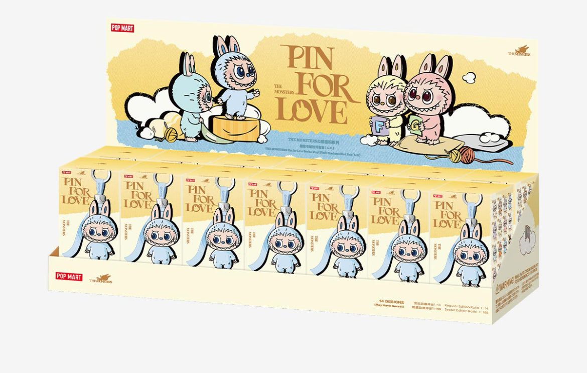 The monster Pin for love Series vinyl plush Labubu blind box Pop mart (A-M)