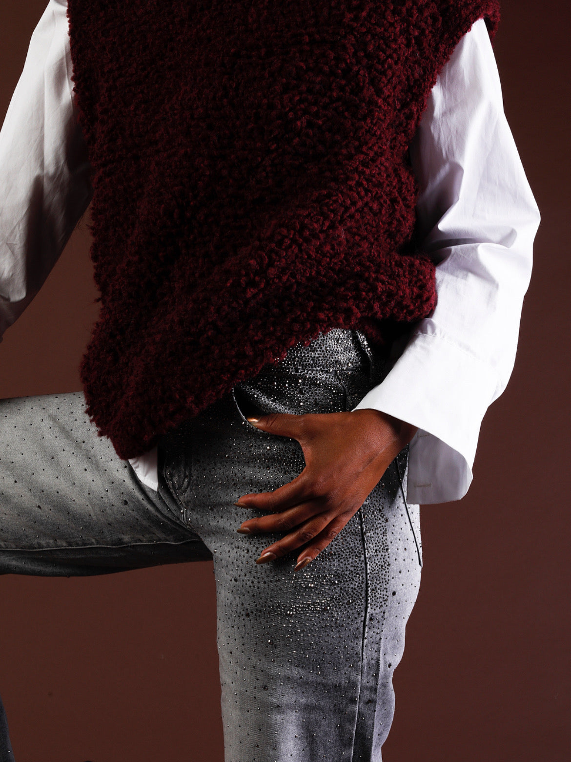 AD'ORO design glitterjeans