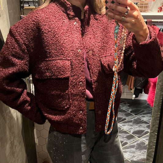 Boucle bomber jacket
