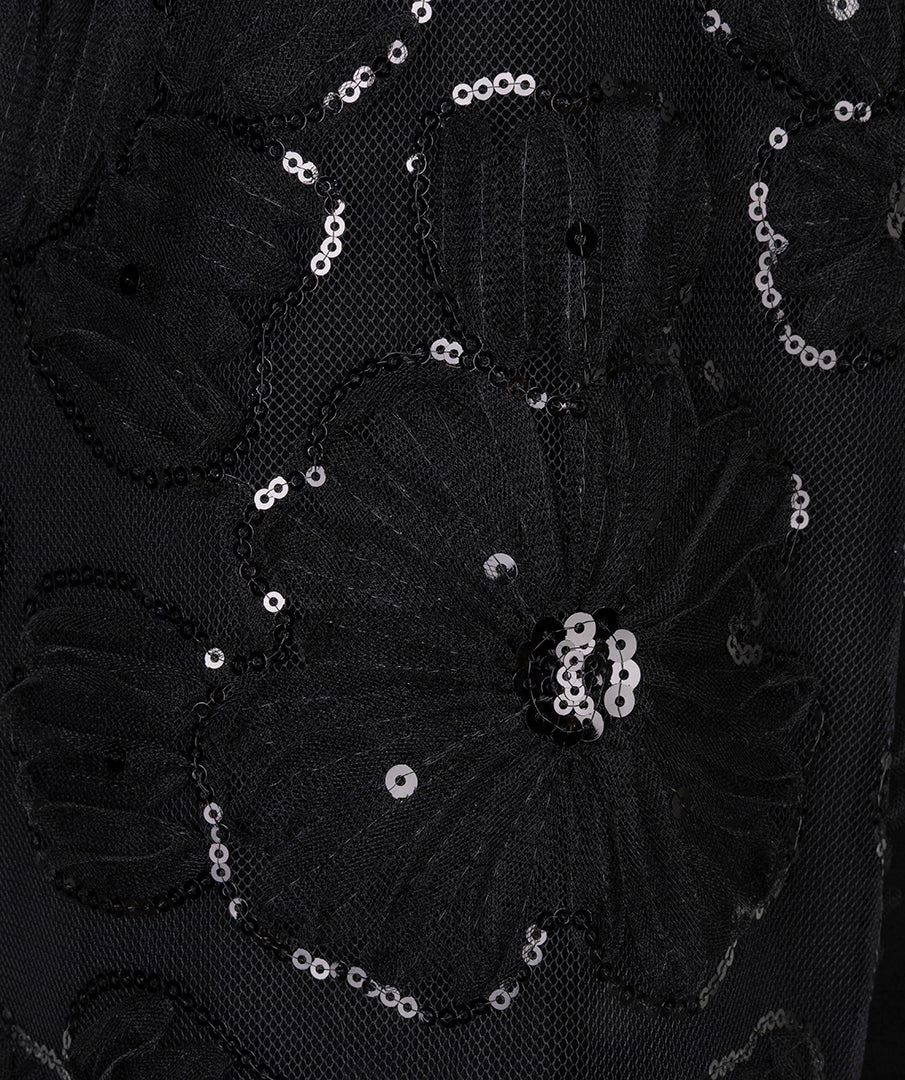 Esqualo Sweater flower mesh sleeve