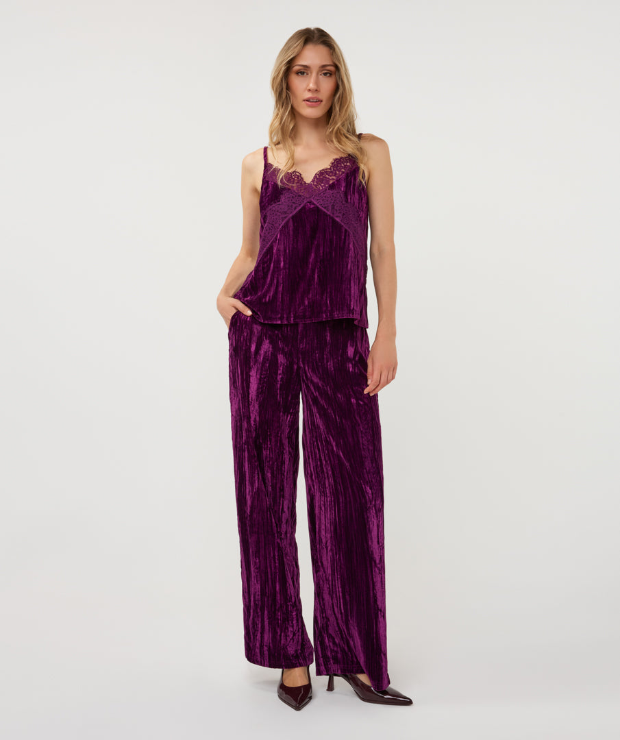 Esqualo geklede broek wide structure velours
