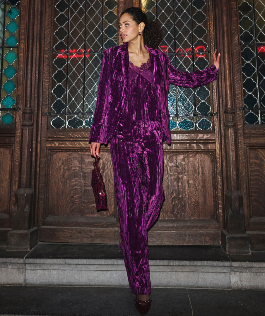 Esqualo geklede broek wide structure velours