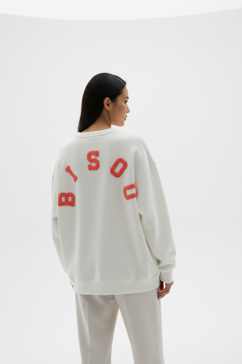 BISOU sweatshirt wit rood vrouwelijk model