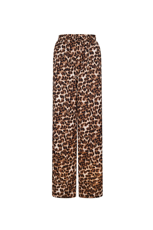 Leopard Print Pants - Brown