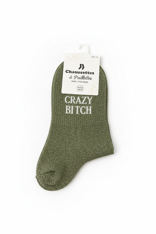 Crazy Bitch Glitter Sokken - geoptimaliseerde productfoto