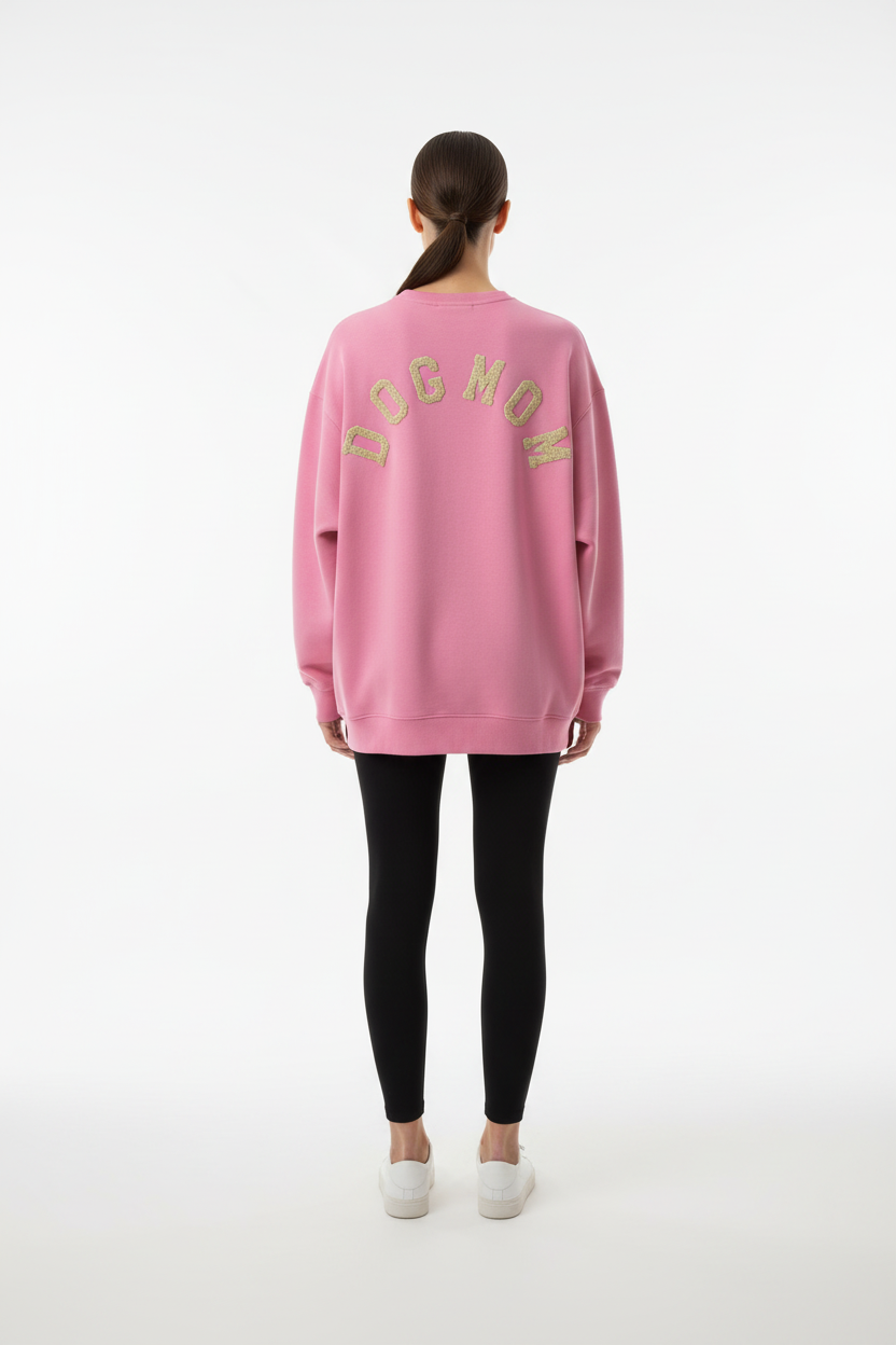 DOGMOM sweatshirt roze op model