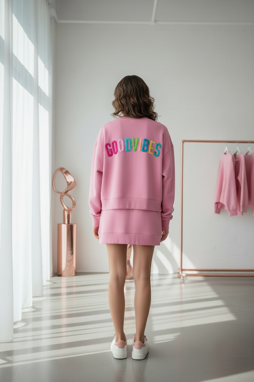 GOODVIBES Oversized Sweatshirt panther roze