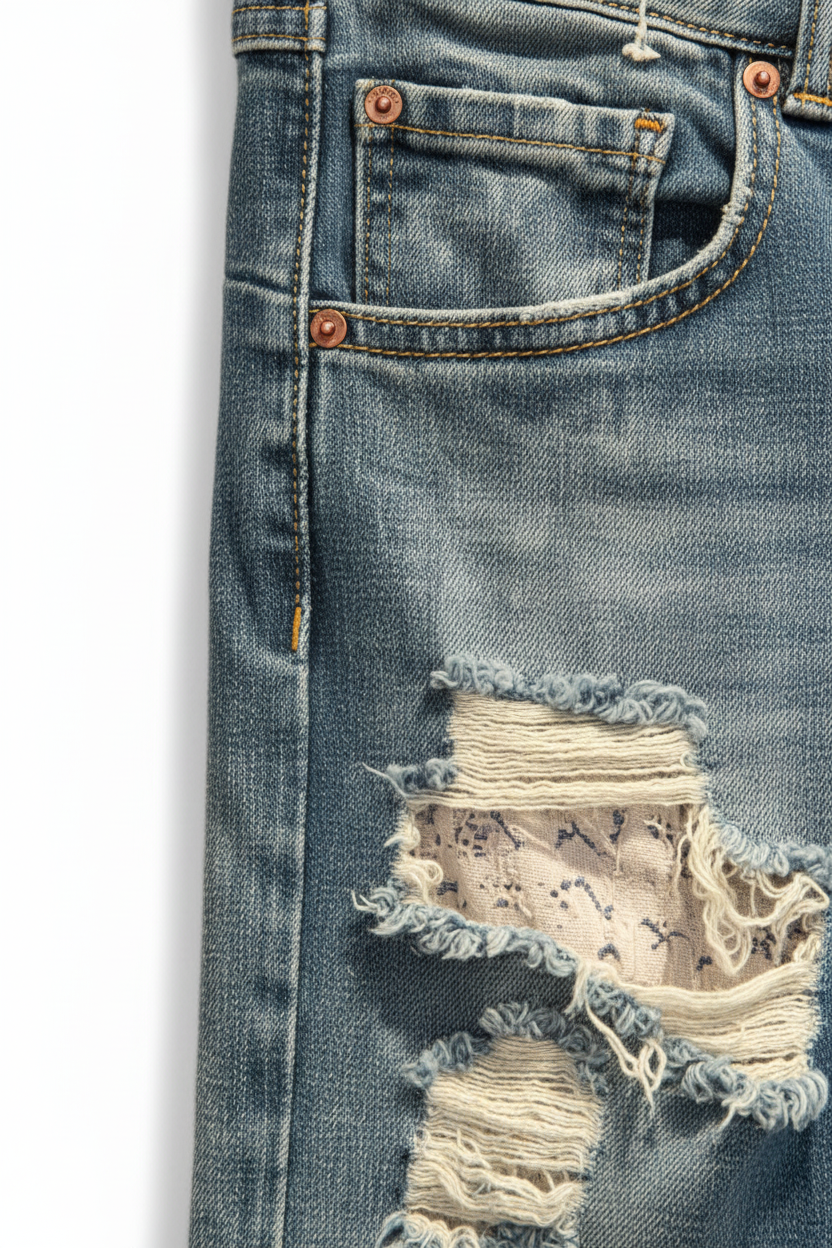 Vero Moda Gambler Slim jeans - close-up detail denim kwaliteit