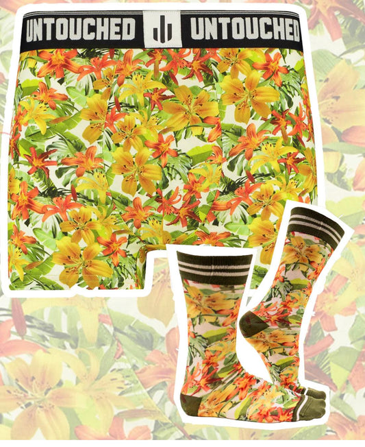Giftbox sock my feet - Tropical Flower Boxer + Sokken Giftbox - Amazing wardrobe