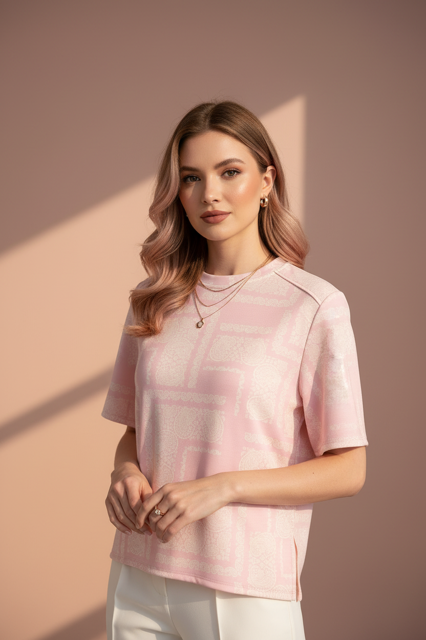Model in Top Just Woman - editorial stijl