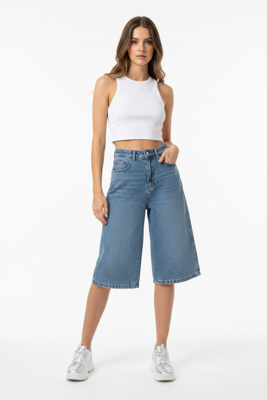 Bermuda Jeans Miss Bon Glitter — Zomerse Must-Have