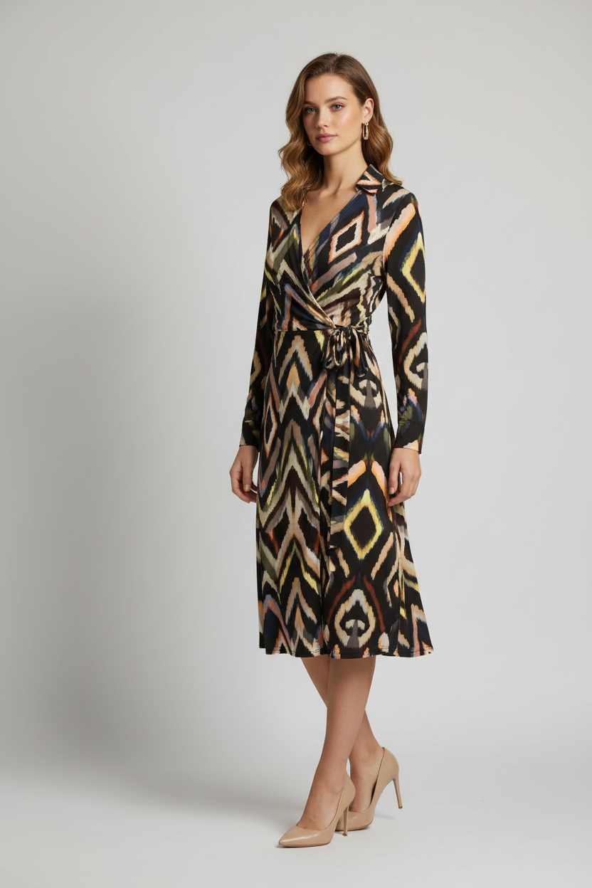 Model draagt &co woman lessy S.diamond jurk - stijlvolle outfit