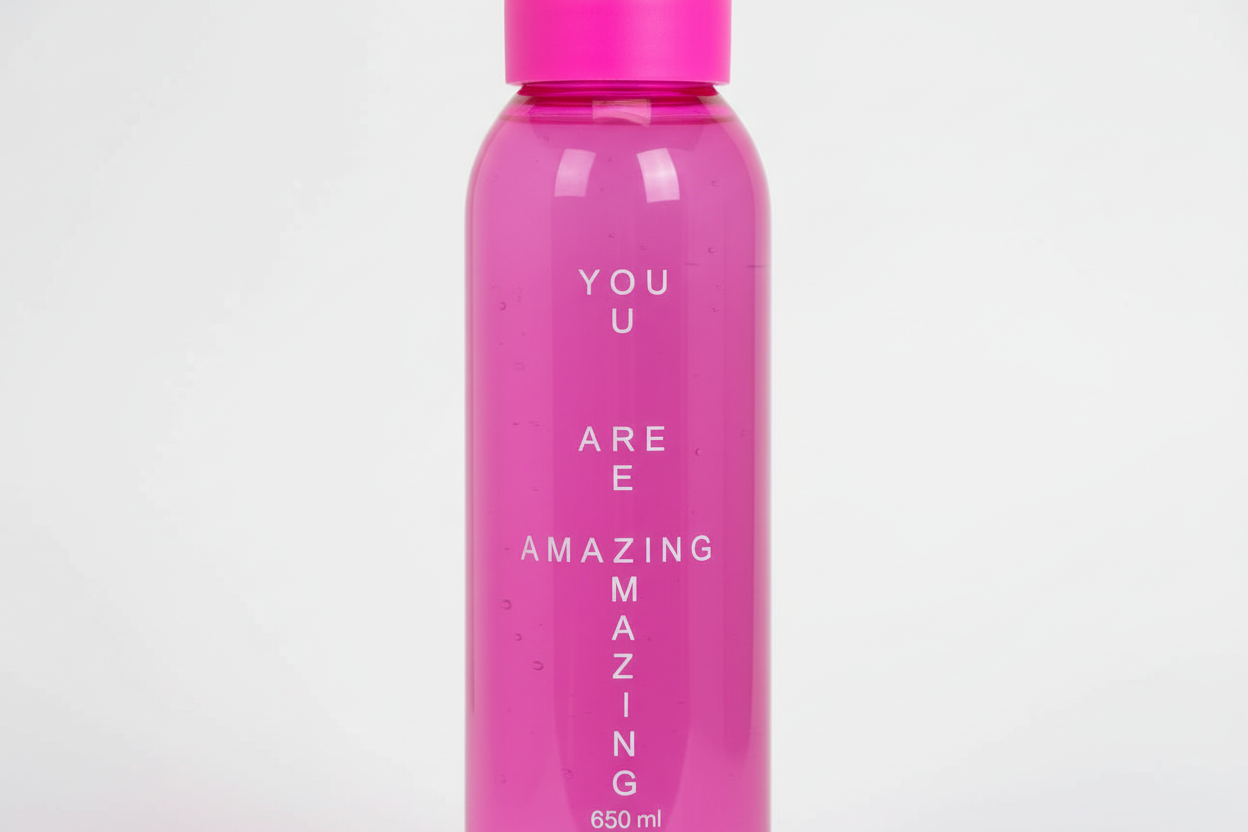 Close-up AW waterfles YOU ARE AMAZING print detail