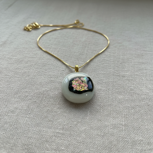 Handgemaakte glazen hanger ketting - glass line by AW